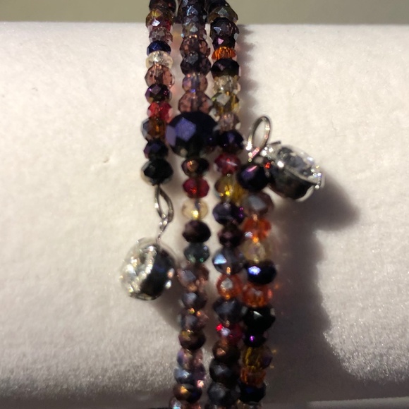 Multi-colored Glass Beaded Wrap Bracelet - Picture 3 of 4